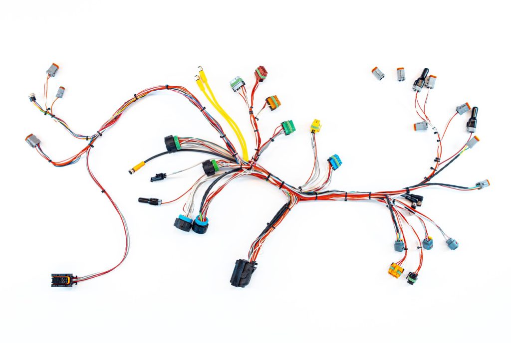 Looking down at a cable assembly.