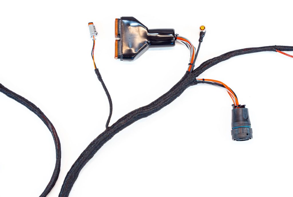 Closeup of wires and cable assembly pieces.